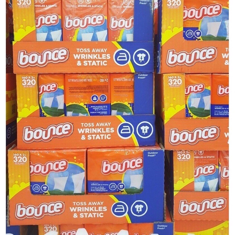 Giấy Thơm Quần Áo Bounce Mỹ 160 Tờ - Làm Thơm Quần Áo Và Loại Bỏ Mùi Ẩm Mốc Tách Hộp