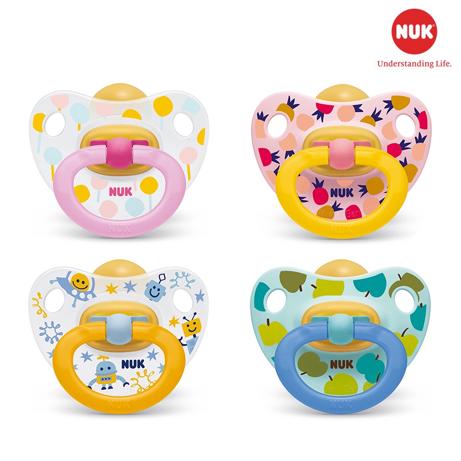 Bộ 2 Ty Giả NUK HappyKids Cao Su Siêu Mềm ( Đủ Size Có Bán Lẻ )