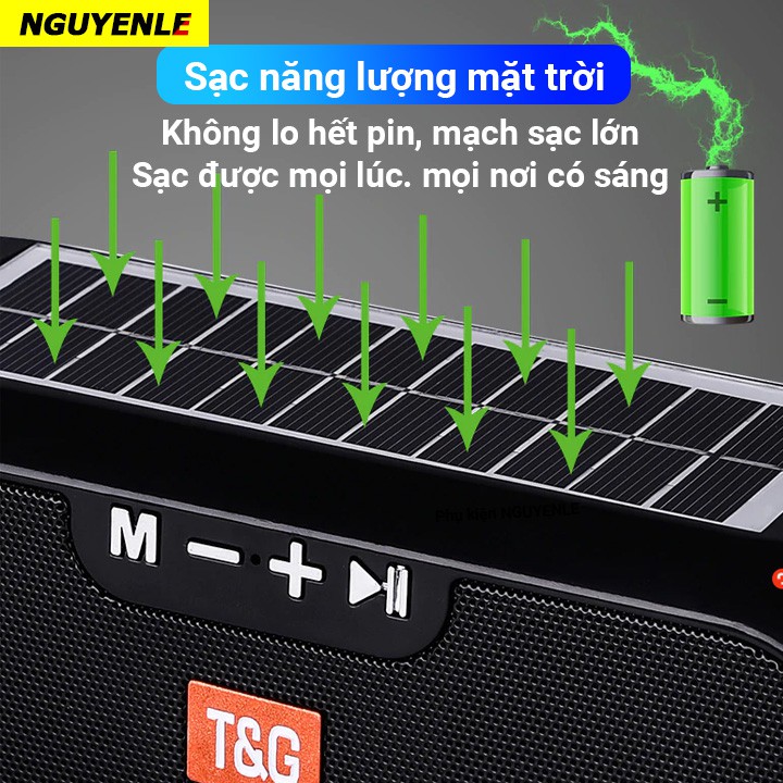 Loa bluetooth siêu bass năng lượng mặt trời 2021