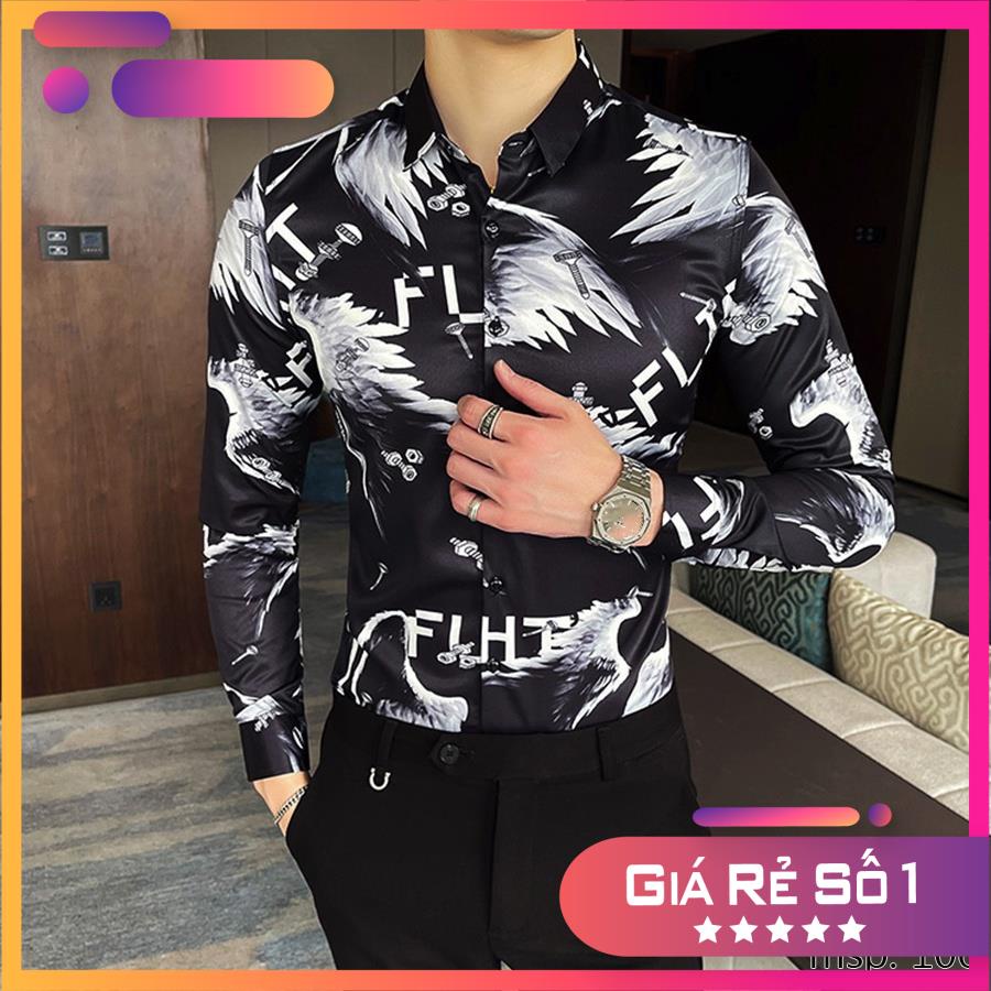 Áo sơ mi TSM Họa Tiết cánh chim thời thượng mã 105 và 106