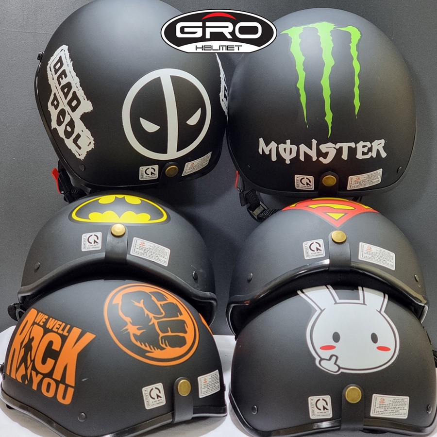 Mũ bảo hiểm phượt nửa đầu Tặng kèm tai mèo  Amby Helmet dành cho học sinh, sinh viên.(tai mèo shop tặng màu ngẫu nhiên)