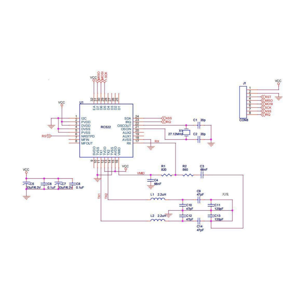 Mô Đun Rfid Rc522 S50 13.56 Mhz 6cm Cho Arduino Uno 2560