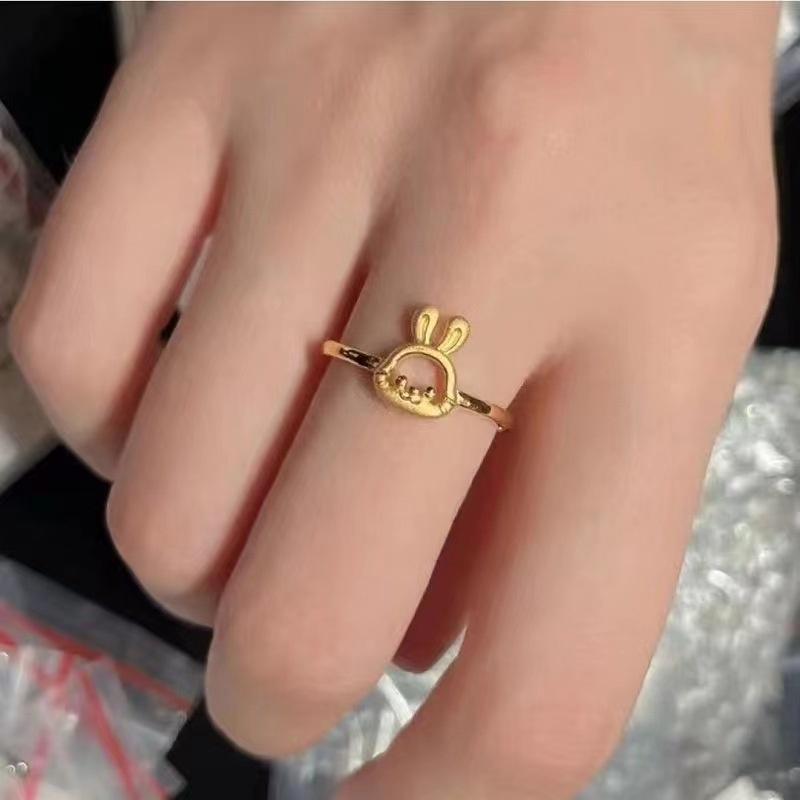 Nhẫn thỏ dễ thương Nhẫn thanh lịch có thể điều chỉnh ngón trỏ nhẫn tinh tế của phụ nữ thời trang Hàn Quốc