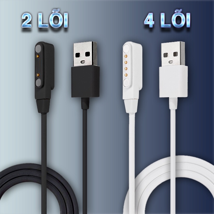 Dây Cáp anncoe Nam châm Dành cho Đồng hồ Thông minh Q12, Q16, Q19, Q100, TD26, A28, DS60, DS66, Y95, D06, DF39