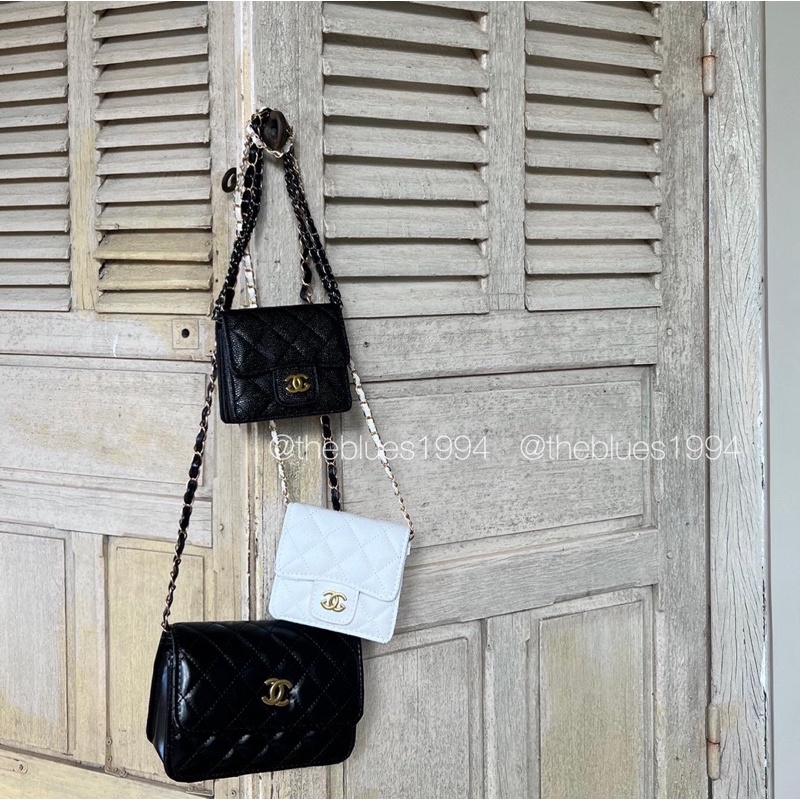 Túi Xách Mini Da Sần Dây Xích