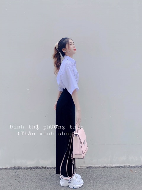 🩸Set Quần Suông + Sơ Mi Kate 1 Túi