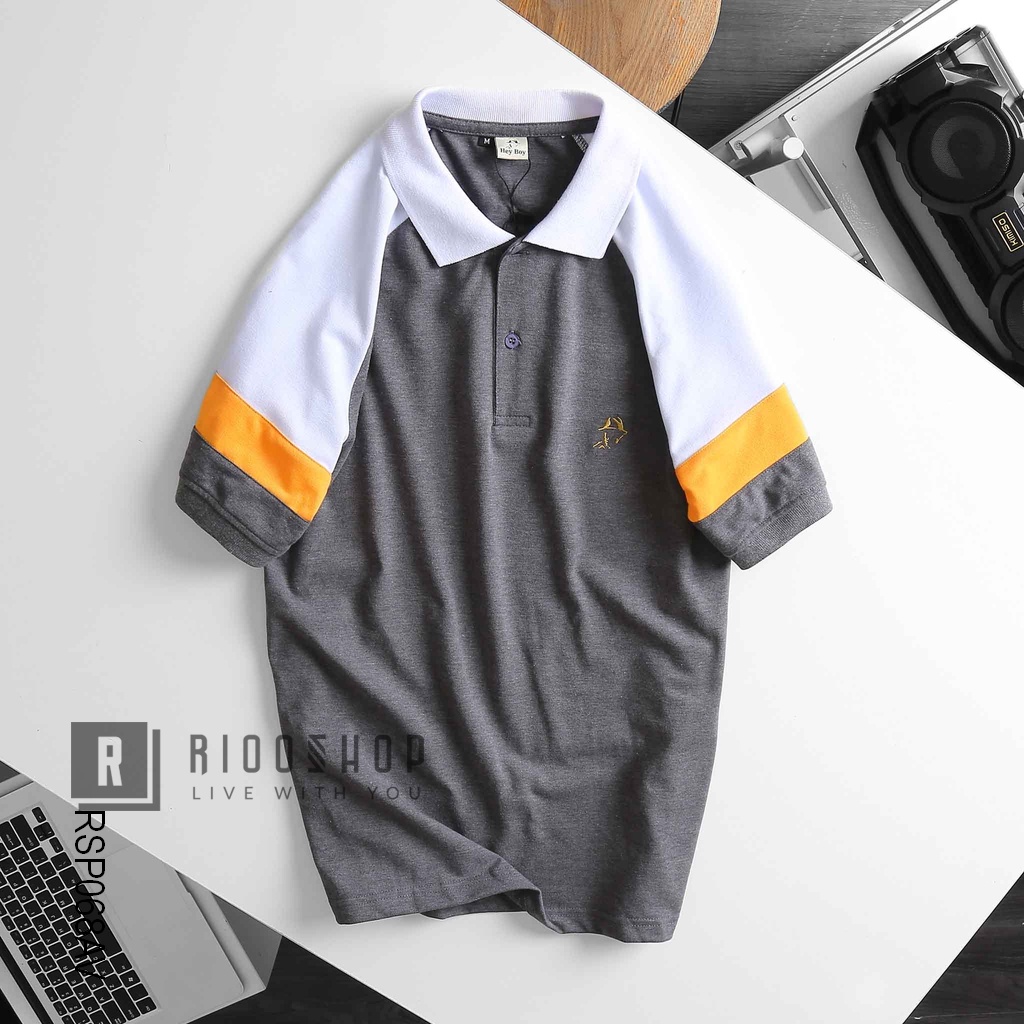 Áo thun nam polo cá sấu, áo phông nam có cổ polo form rộng tay ngắn cao cấp Heyboy RSP068 Riooshop có size lớn big size | BigBuy360 - bigbuy360.vn