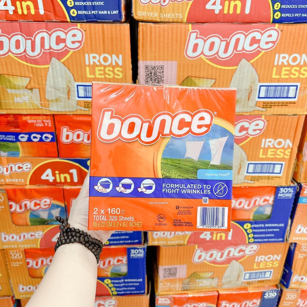 [Có lẻ] Giấy thơm quần áo Bounce Mỹ 320 tờ