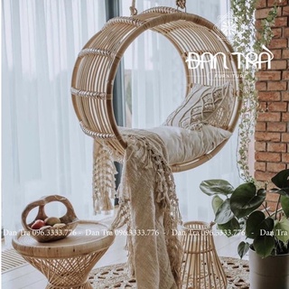 Xích Đu Tròn Xoay Boho, Xích Đu Mây Thư Giãn, Ghế Treo Mây Giá Rẻ, Ghế Mây ĐAN TRÀ, Nội thất Mây Tre Đan