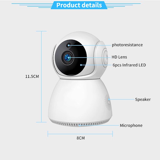Camera wifi 5.0Mpx V380Pro Q8 - Đàm Thoại 2 Chiều - Xoay 360° - Nhận Diện Khuôn Mặt - Xoay theo chuyển động | BigBuy360 - bigbuy360.vn