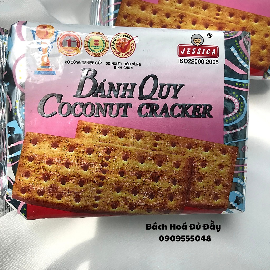 Bánh quy dừa bạc phủ đường Coconut Cracker Jessica giòn ngon chuẩn vị