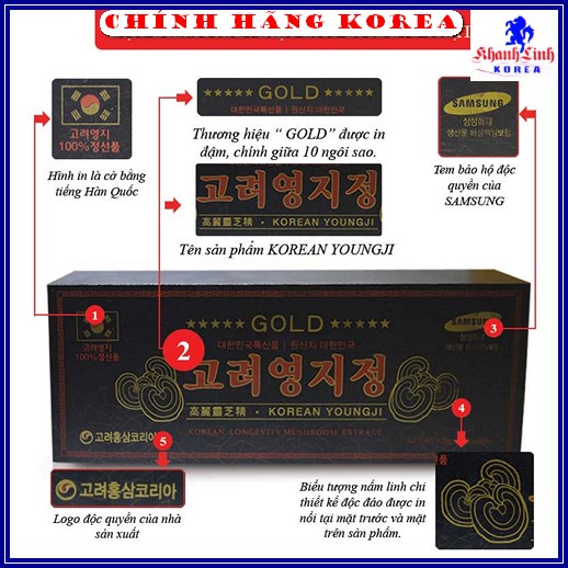 Cao Linh Chi Hộp Gỗ Đen Hàn Quốc Cao Cấp, Hộp 3 lọ x 120gr