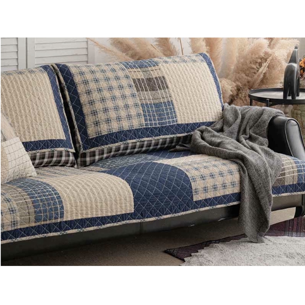 Thảm sofa 100% cotton chần bông mặt dưới có hạt chống trượt - có thể giặt tay hoặc giặt máy