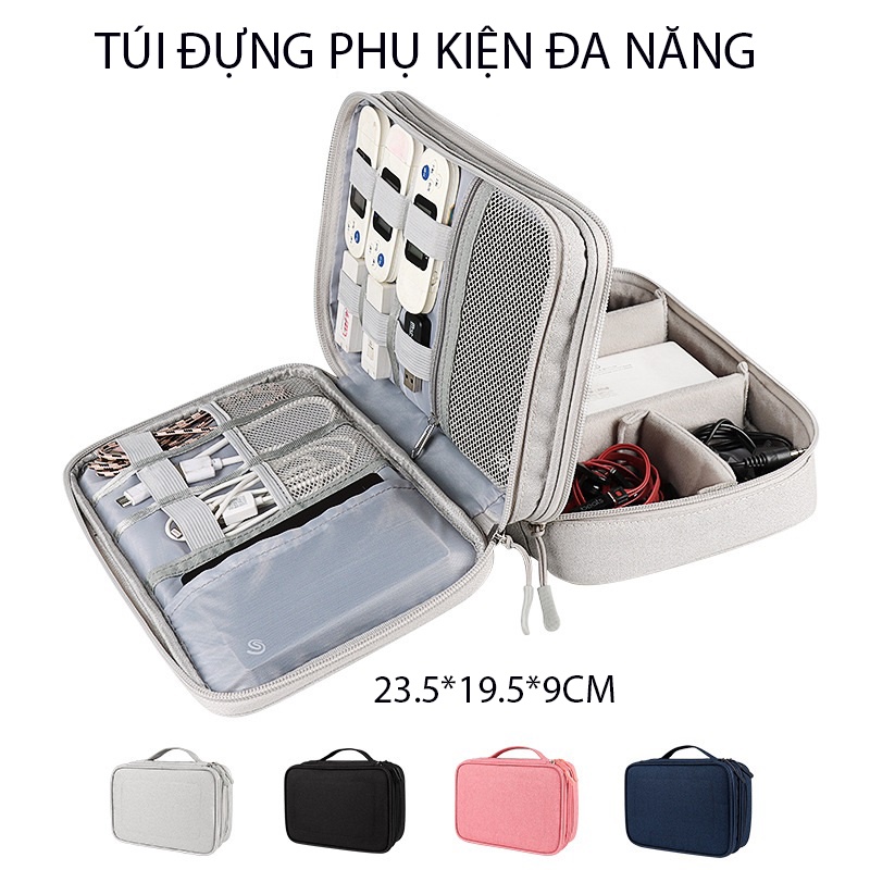 Túi Đựng Phụ Kiện Công Nghệ, Chống Sốc Chống Nước, Bộ Sạc Macbook, Máy Tính Bảng, Pin Dự Phòng, Cáp Sạc, Mỹ Phẩm