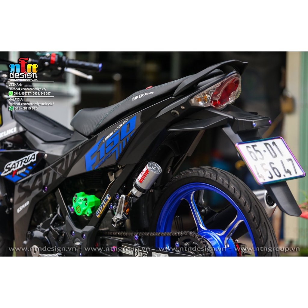 Tem /decal Rời Dán Xe Raider FI Mẫu Zin 2021 Xám Xanh Đen Cực Chất, Hàng 3 Lớp Chất Lượng Cao