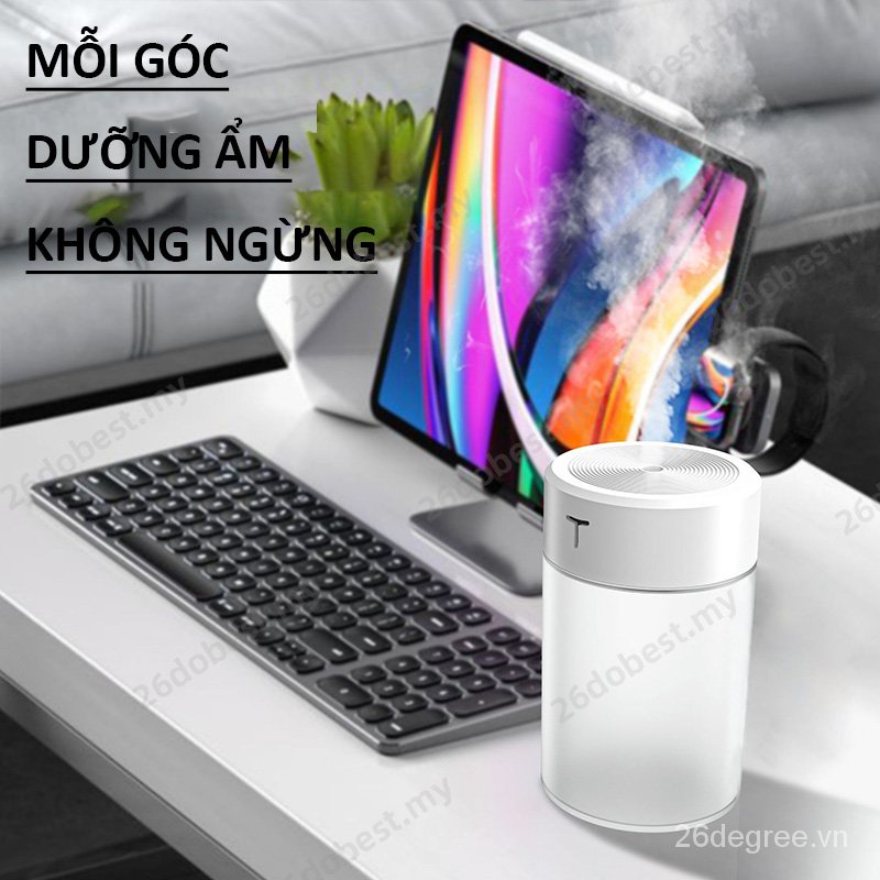 Máy lọc không khí phun sương tạo ẩm siêu âm kiêm đèn ngủ LED cho văn phòng / xe hơi