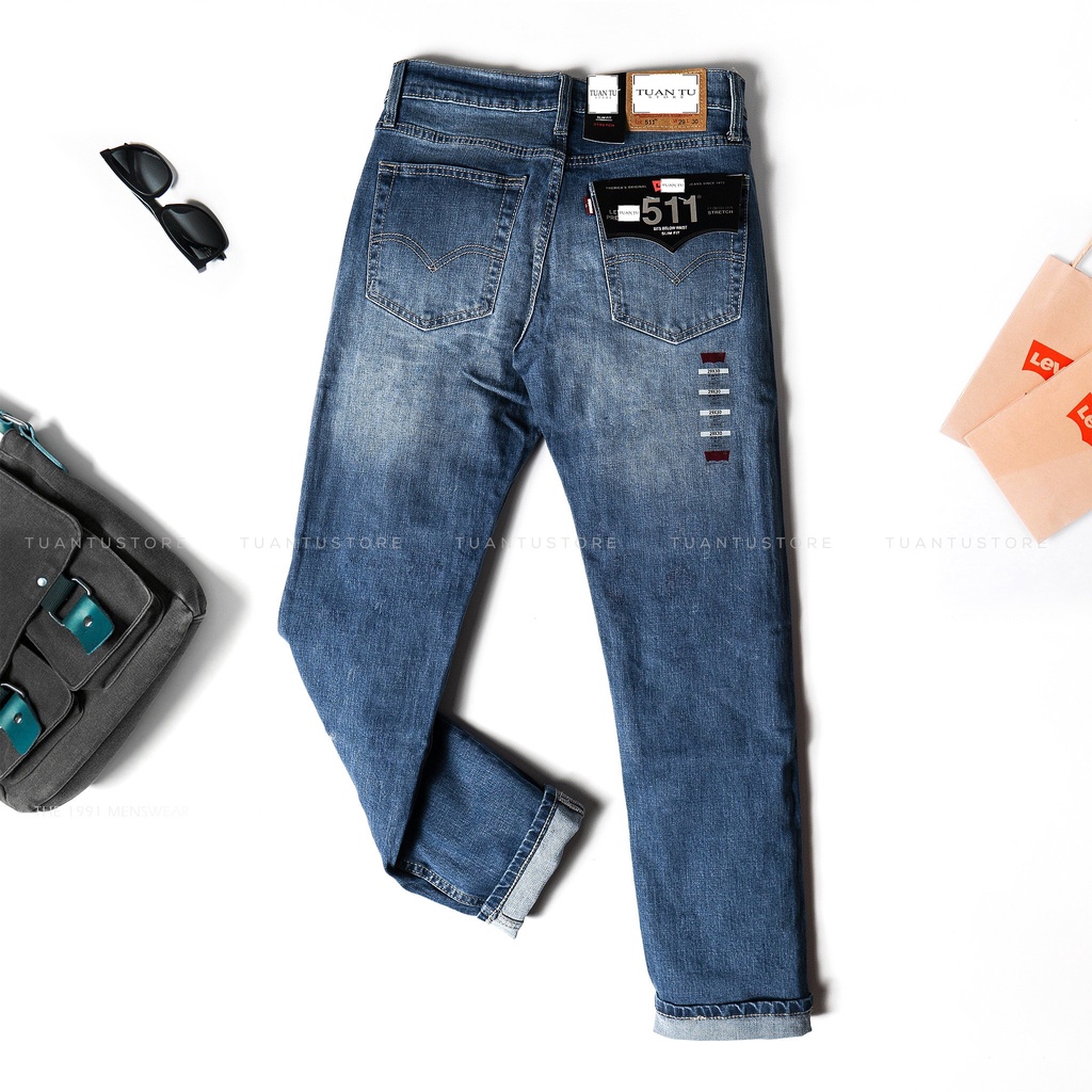 Quần Jeans dài nam,form ống đứng,chất vải co dãn,ống quần 17-19cm,made in cambodia T04