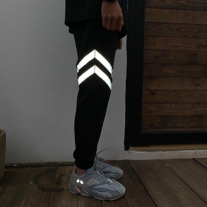 Quần jogger kaki phối sọc phản quang cực chất Nam nữ đều mặc được[VN]