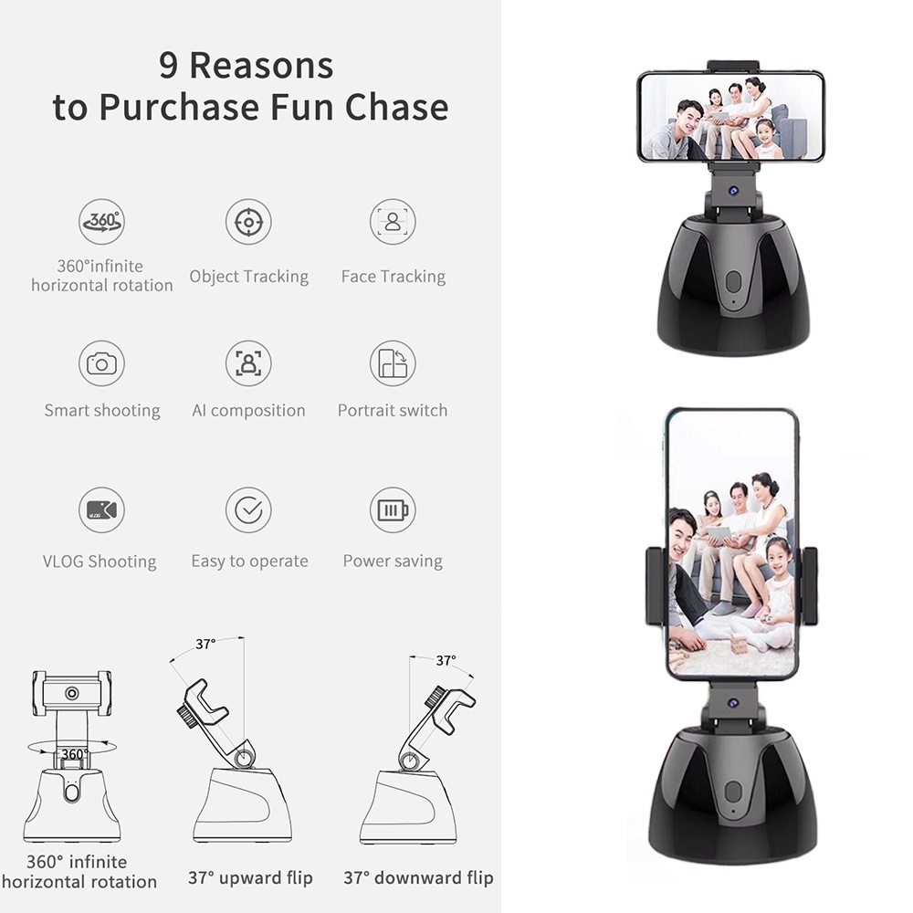 Giá Đỡ Điện Thoại / Máy Ảnh Quay Tự Động Xoay 360 Độ Để Bàn Cho Điện Thoại Di Động
