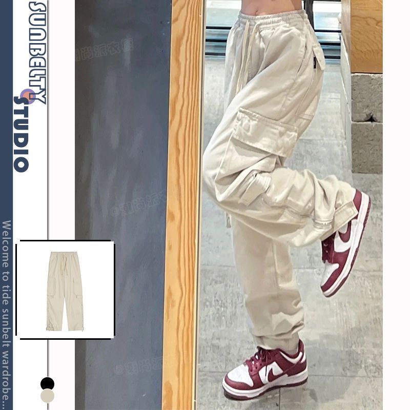 Quần Thể Thao Ống Rộng Thời Trang Retro Đường Phố Mỹ Cá Tính Cho Nam Nữ