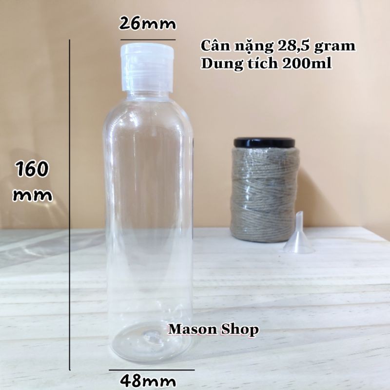 LỌ CHIẾT MỸ PHẨM NẮP BẬT/NHÔM 150ml/200ml/250ml/300ml VỎ BÌNH CHAI NHỰA PET Trong suốt