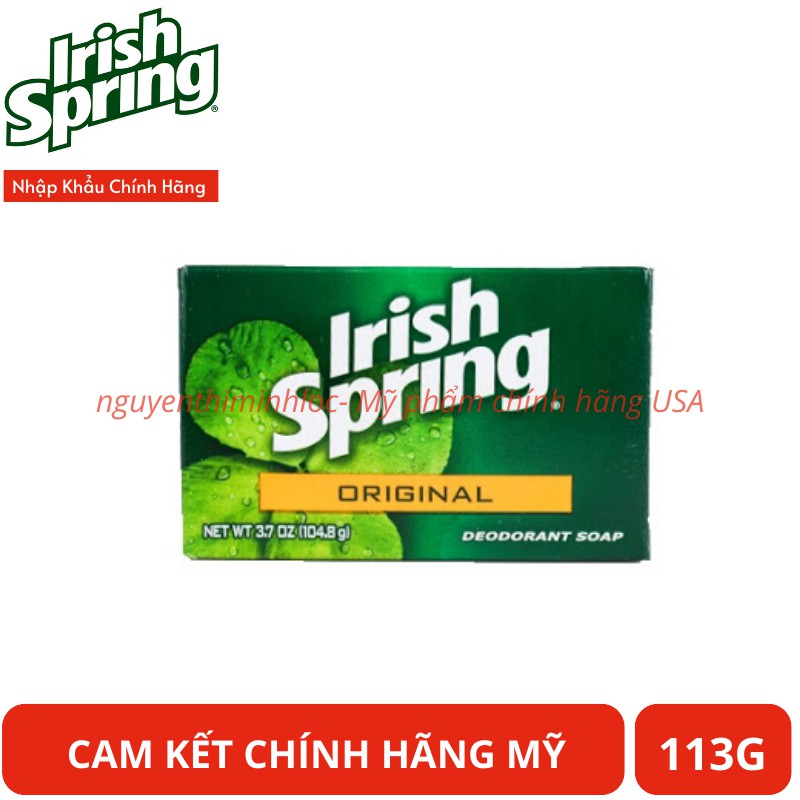 Xà Bông Cục Mỹ IRISH SPRING - Original Fell Clean And Fresh 104.8g~113g (XBC)