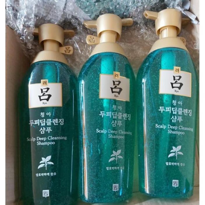 Bộ Dầu Gội Thảo Dược Ryo Màu Xanh Scalp Deep Cleaning 500ml set 3 Hàng mới về