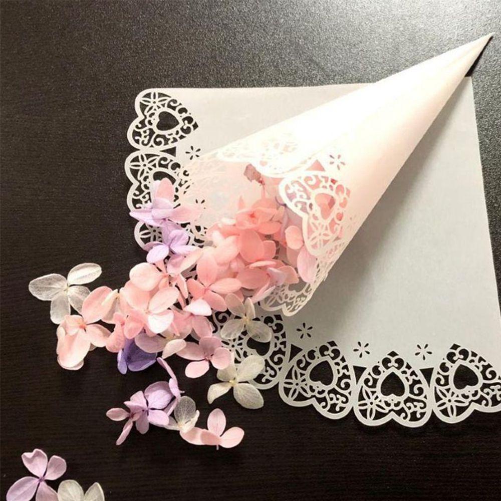 Set 50 Ống Hoa Giấy Hình Trái Tim Nhiều Màu Sắc Dùng Trang Trí Đám Cưới