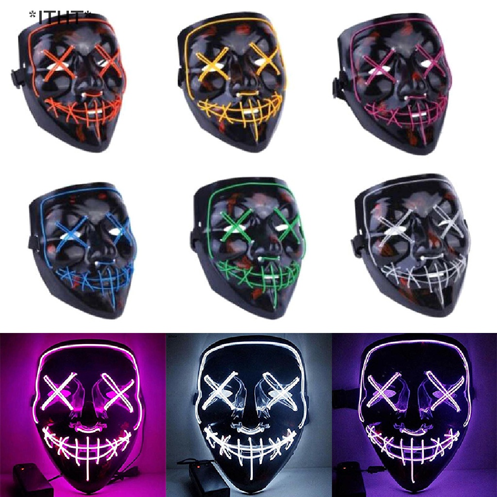 Mặt Nạ Hóa Trang Halloween Có Đèn LED Neon