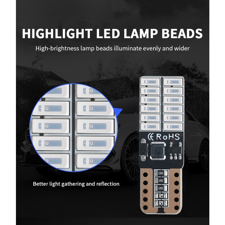 Bóng Đèn led T10 w5w 4014 24smd 6000K Cho Xe Hơi