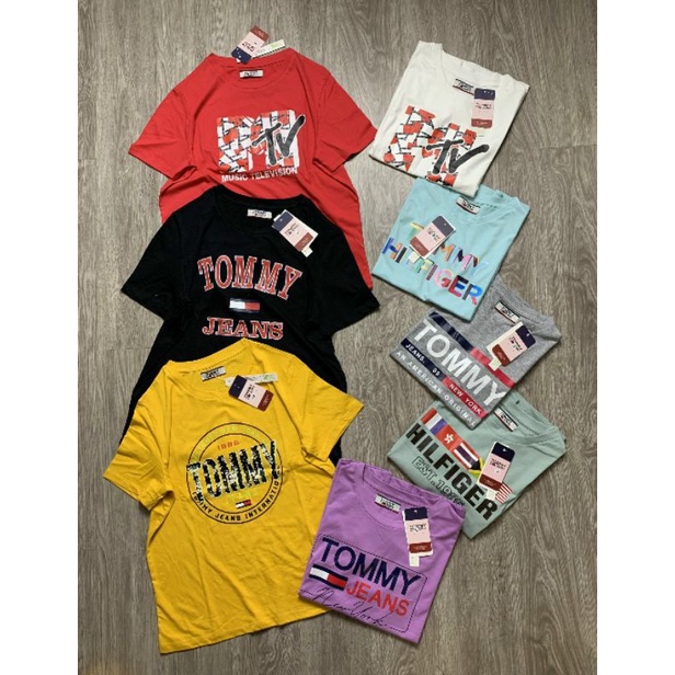 Áo thun Tommy nữ chất cotton siêu mềm mát, hình in đẹp không bong tróc. đủ size từ 48kg đên 65kg