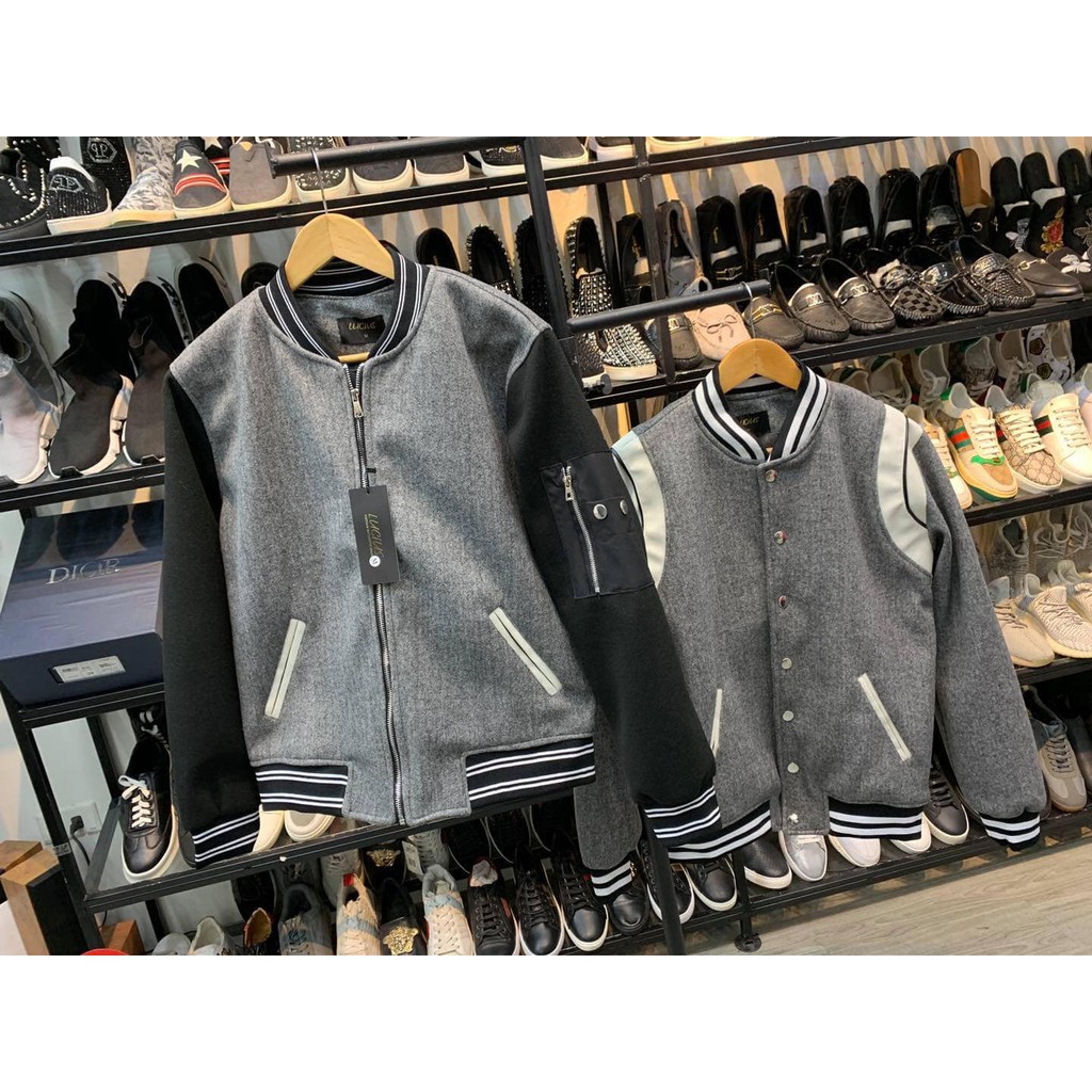 ÁO KHOÁC BOMBER DẠ ÉP 2 LỚP PHỐI TAY LUCIUS [ Đặt Mua Ngay ]