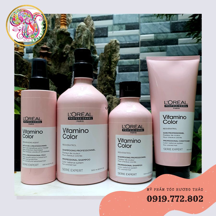 L'Oréal Cặp dầu gội xả giữ màu tóc nhuộm Loreal Professionnel Paris Vitamino color radiance