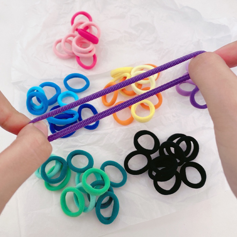 Set 50 dây cột tóc co giãn nhiều màu sắc xinh xắn tiện dụng