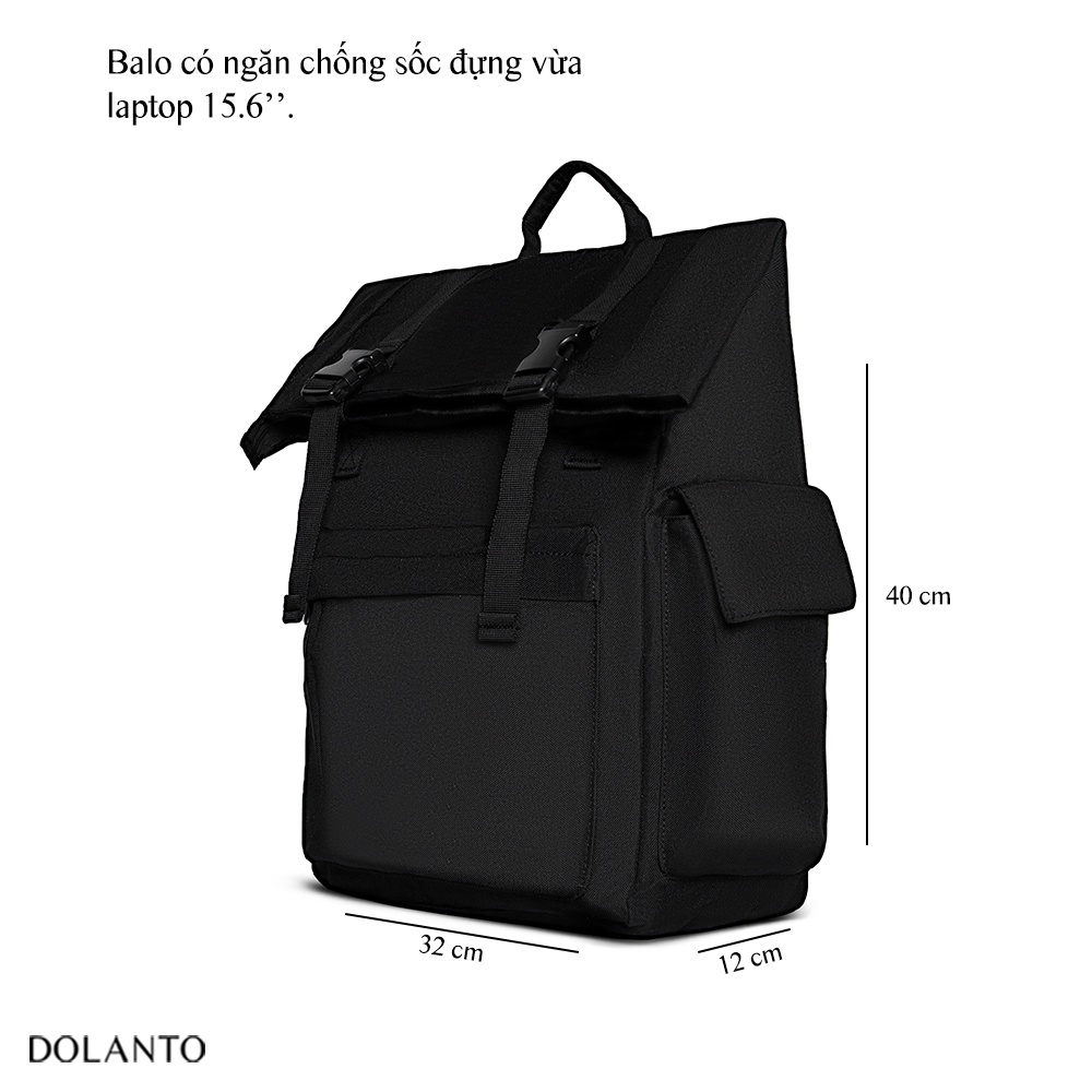 Balo Đi Học ULZZANG Chống Nước Cao Cấp Thời Trang Rẻ Đẹp Nhẹ Vải Canvas Đen Đựng Laptop Đi Chơi Du Lịch Nam Nữ DOLANTO