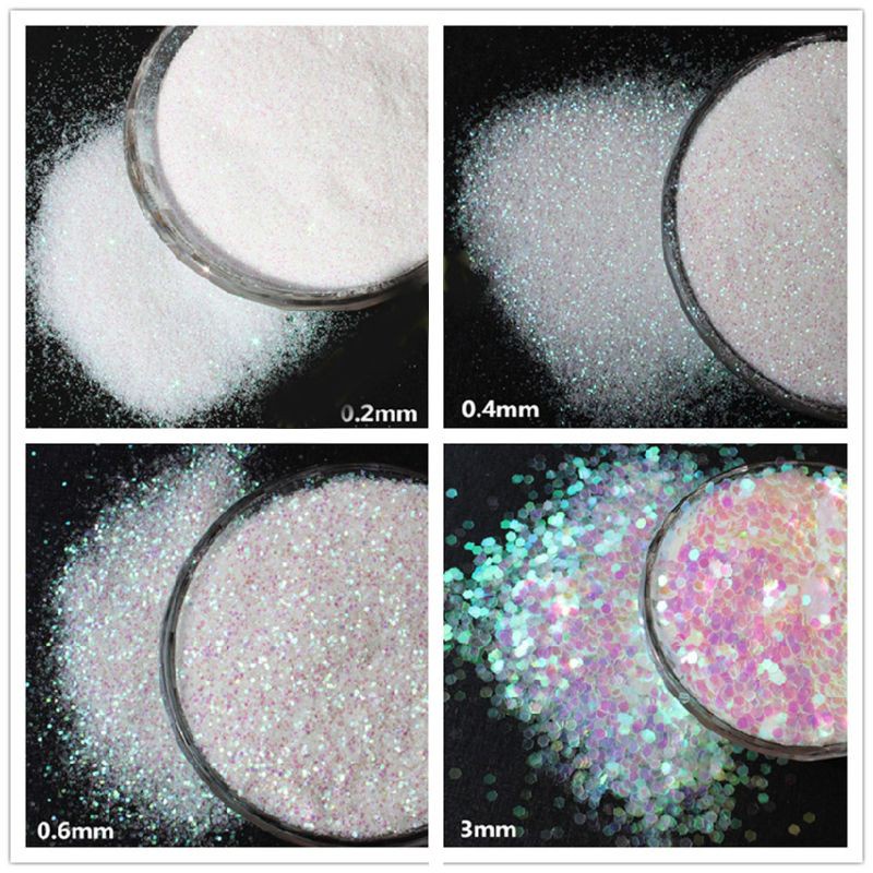 Chai kim tuyến sequin resin 4 màu trắng cầu vồng dùng làm trang sức trang điểm làm móng tay