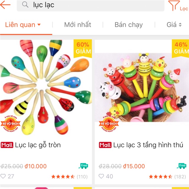 Combo 4 lục lạc gỗ