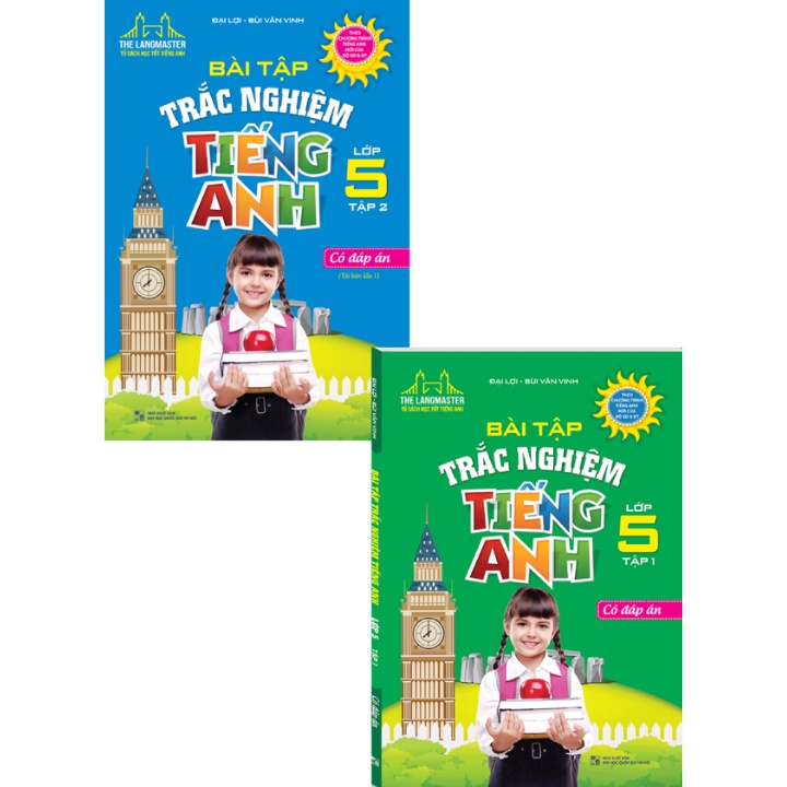 Sách - Combo The Langmaster - Bài Tập Trắc Nghiệm Tiếng Anh Lớp 5 (Bộ 2 Cuốn) - MT