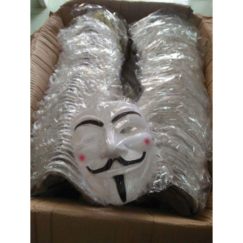 Đồ chơi Mặt Nạ Hóa Trang #Hacker anonymous Màu Trắng lễ hội halowen halloween