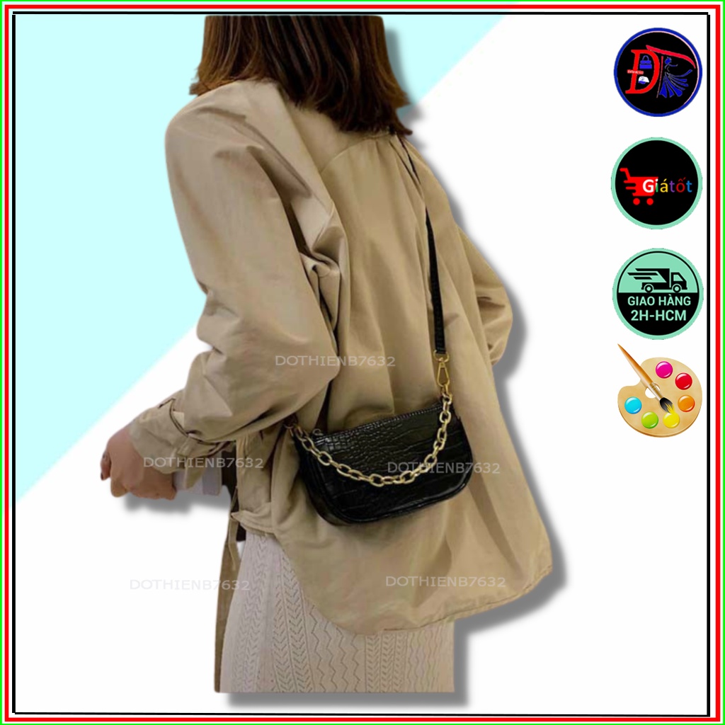 Túi Kẹp Nách Khóa Vuông ✨ GIÁ SẬP SÀN ✨ Vân Da Rắn Cực Đẹp độc đáo chất siêu bền phối xích