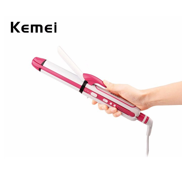 Máy là tóc KM3304 với 5 mức chỉnh nhiệt cho mái tóc đẹp