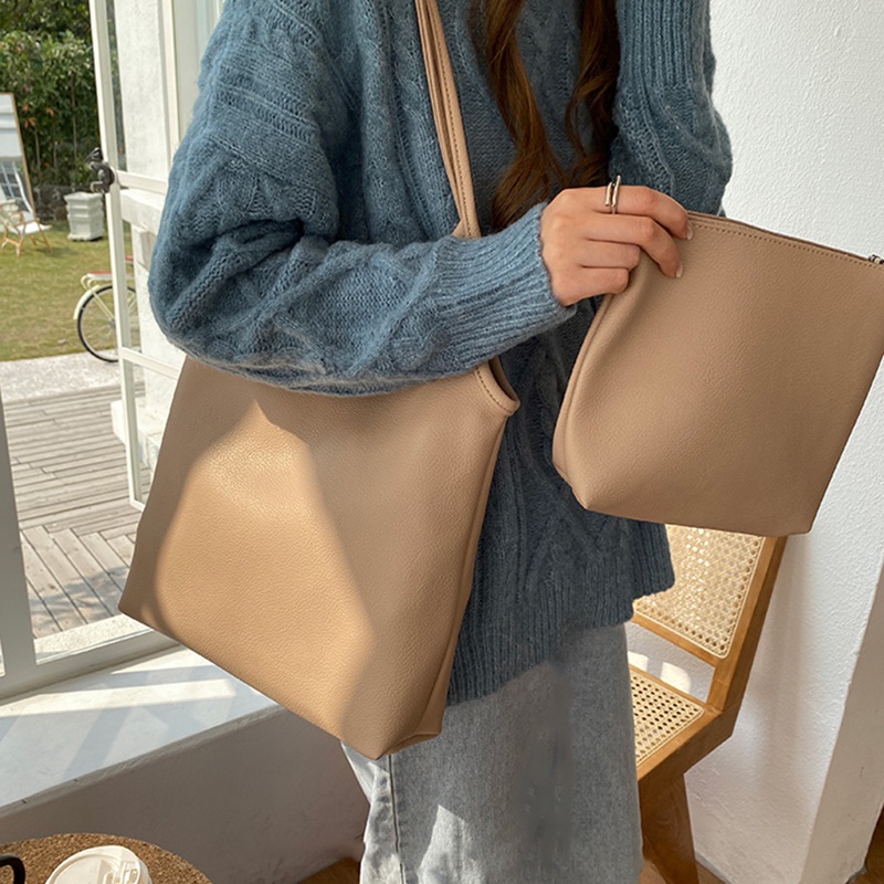 IELGY Túi Xách Da pu Siêu Nhẹ Kích Thước Lớn Phong Cách Hàn Quốc Cho Nữ