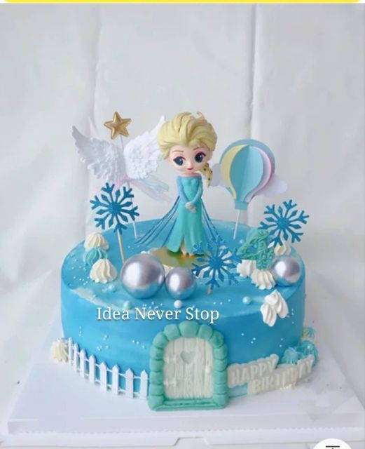 Trang Trí Bánh Kem / Bánh topper Đông Lạnh Elsa Anna
