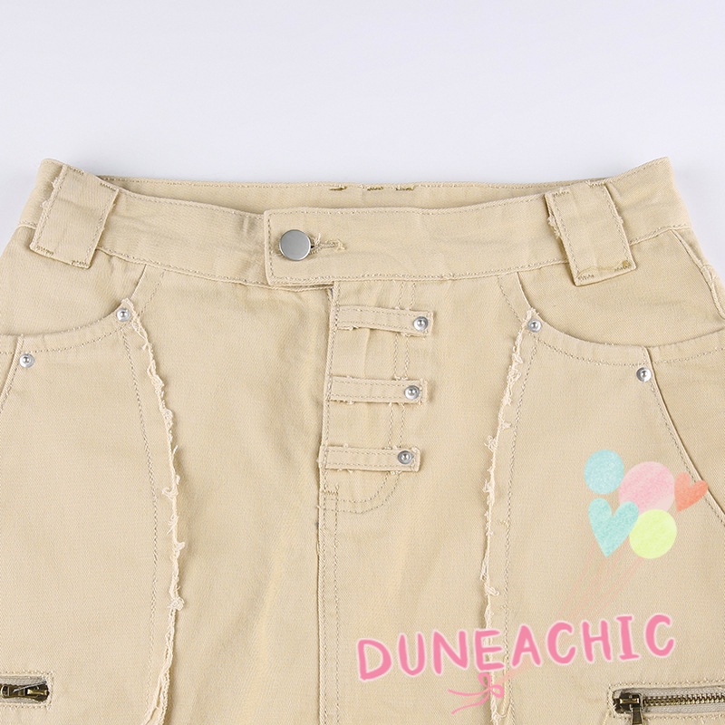 Chân váy jean Chữ A Có Túi Phối Khóa Kéo Quyến Rũ Cho Nữ