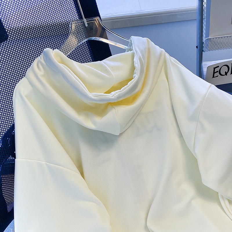 ZHELIHANGFEI Áo Hoodie Tay Dài Form Rộng Họa Tiết Thêu Theo Phong Cách Nhật Bản