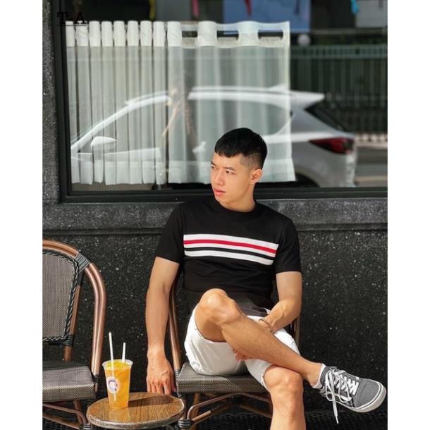 [Siêu Sale] Áo Phông Nam Thom Viền Kẻ Mát Mịn - Áo Thun Thom Nam Hạt Rẻ