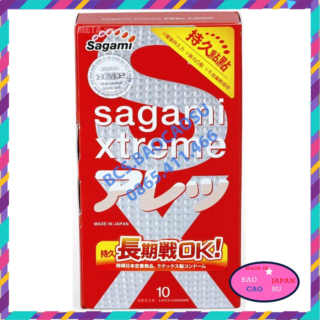 Combo 21 bao cao su Kéo dài thời gian Sagami Feel Long hộp 10 + Feel Up 10 + Original  0.01   [Free Ship]