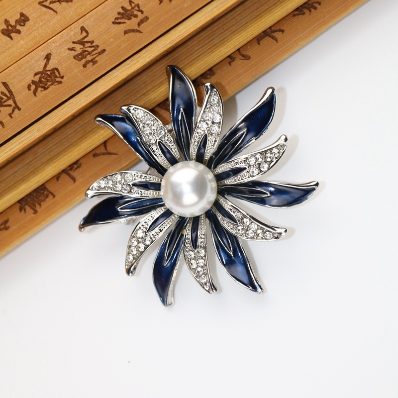 Ghim cài áo hình hoa hướng dương đính đá thời trang cho nữ