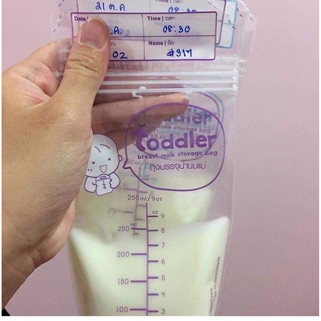 Túi trữ sữa Toddler xanh hộp 49 túi 250ml / 9Oz