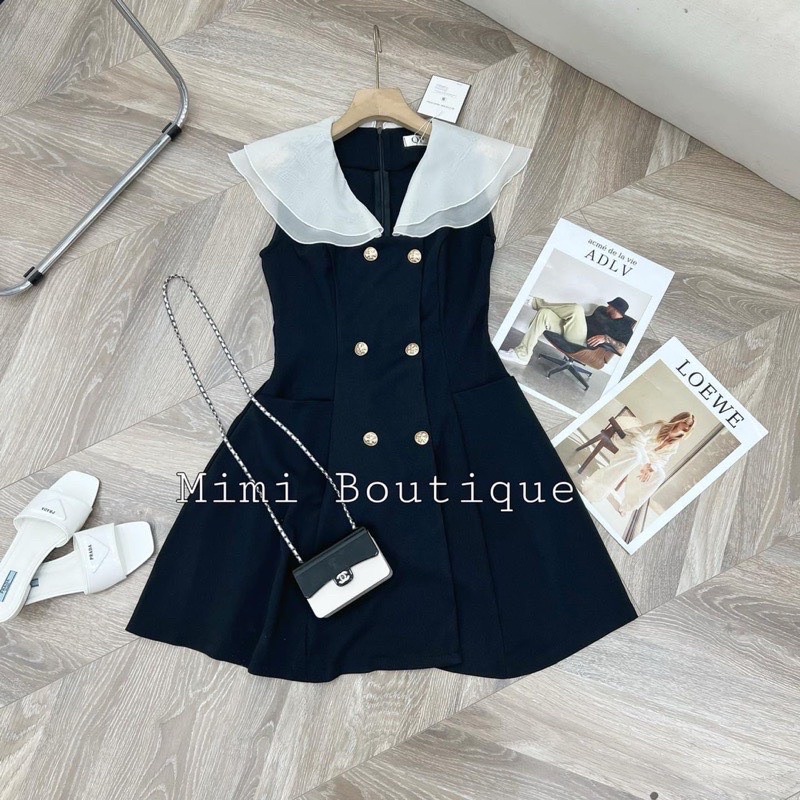 Váy Thiết Kế Cổ Pha Tơ Bèo Tiểu Thư Có Ảnh Thật